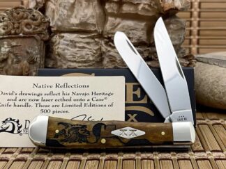 Case XX USA David Yellowhorse Antique Bone Morning Singer 1/500 Trapper Knife
