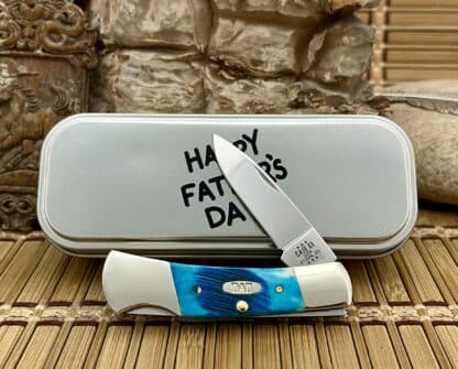 Case XX USA Sawcut Caribbean Bone Father's Day Lockback Knife in Tin