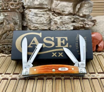 Case XX USA 2023 Crandall Jig Cayenne Bone 35808 Small Congress Pocket Knife