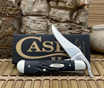 Case XX USA Rough Black Delrin 18224 Stainless Russlock Pocket Knife