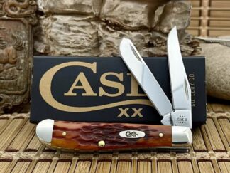 Case XX USA 2024 Peachseed Jig Harvest Orange Bone 66691 Mini Trapper Knife