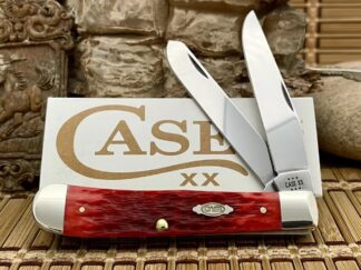 Case XX USA Peachseed Dark Red Bone 31950 Carbon Trapper Pocket Knife
