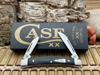 Case XX USA 2023 Black Micarta 27821 Brushed Nickel Small Congress Pocket Knife