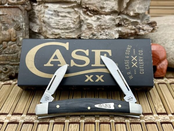 Case XX USA 2023 Black Micarta 27821 Brushed Nickel Small Congress Pocket Knife