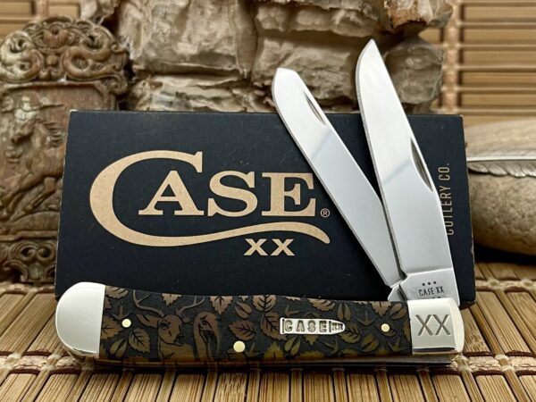 Case XX USA Antique Bone Strut & Rut Turkey & Deer 1/500 Trapper Pocket Knife