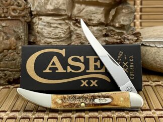 Case XX USA 6.5 Burnt BONE STAG 65328 Stainless Medium Toothpick Pocket Knife