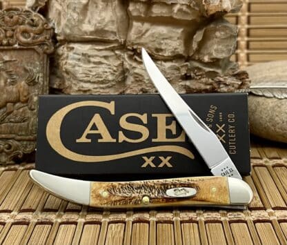 Case XX USA 6.5 Burnt BONE STAG 65328 Stainless Medium Toothpick Pocket Knife