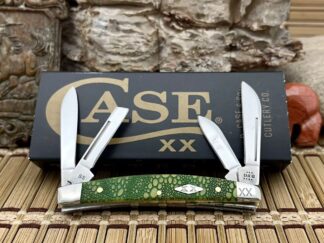 Case XX USA 2023 Yellow Bone Green Lizard Skin 1/500 Small Congress Knife