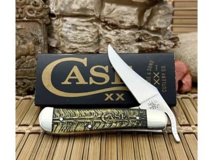 NEW Case XX USA Golden PINE CONE Amber Colorwash CA81803 Russlock Pocket Knife