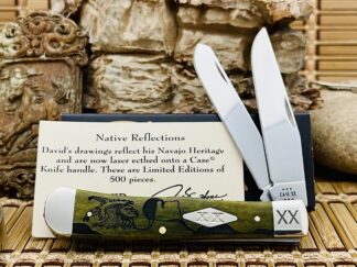 Case XX USA David Yellowhorse Olive Bone Morning Singer 1/500 Trapper Knife NEW