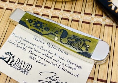 Case XX USA David Yellowhorse Olive Bone Morning Singer 1/500 Trapper Knife NEW - Image 2