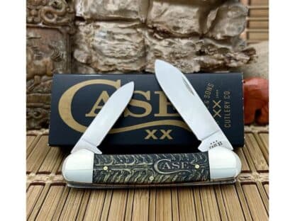 Case XX USA Golden PINE CONE Amber Colorwash CA81802 Canoe Pocket Knife