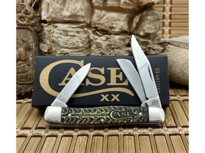 Case XX USA Golden PINE CONE Amber Colorwash 81801 Medium Stockman Pocket Knife