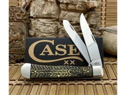 Case XX USA Golden PINE CONE Amber Colorwash CA81800 Trapper Pocket Knife