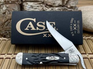 Case XX USA Custom Rough Black Scrolled AAA+++ Russlock Pocket Knife NEW