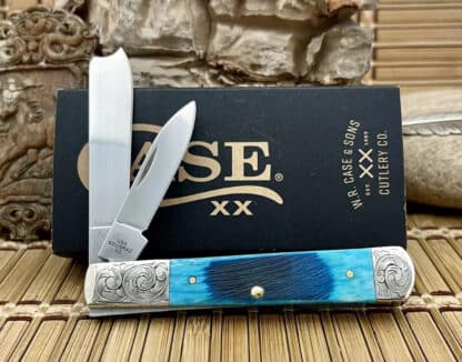 Case XX USA Pristine Custom Sawcut Caribbean Bone Scrolled Razor Barlow Knife - Image 3
