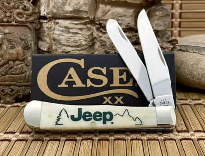 Case XX USA 2024 Smooth Natural Bone JEEP Trapper 27013 Licensed Pocket Knife