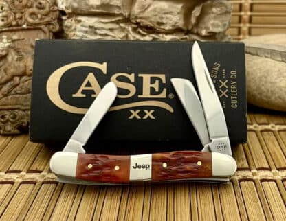 Case XX USA 2024 Chestnut Bone Jeep 27010 Cigar Band Medium Stockman Knife