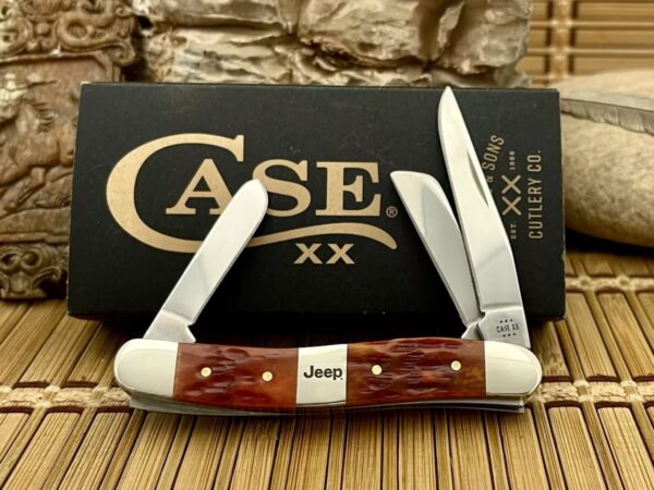 Case XX USA 2024 Chestnut Bone Jeep 27010 Cigar Band Medium Stockman Knife