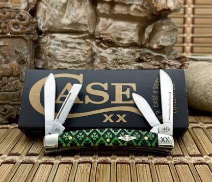 Case XX USA Green Bone Lucky Clover 1/500 Small Congress Pocket Knife