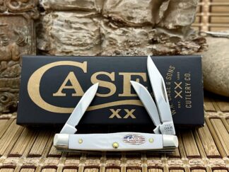 Case XX USA 2024 Rough White 14106 Stars & Stripes Small Stockman Knife