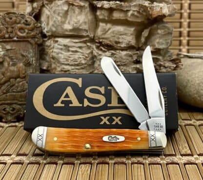 Case XX USA 2023 Crandall Jig Cayenne Bone 35809 Mini Trapper Pocket Knife
