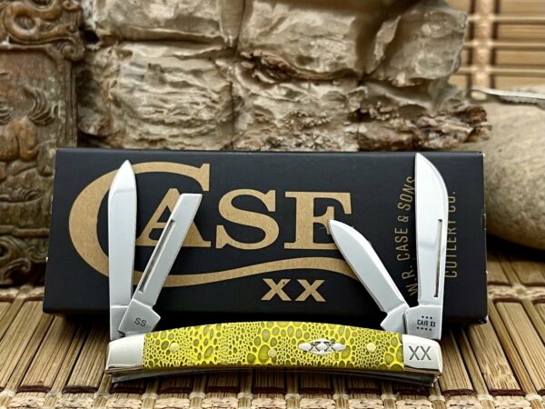 Case XX USA 2023 Yellow Bone Yellow Edition Lizard Skin 1/500 Small Congress Knife
