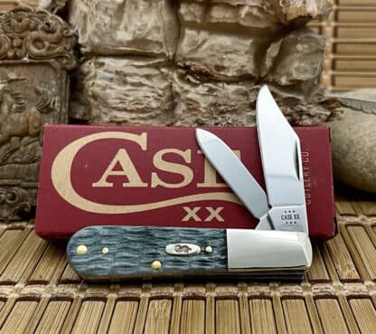 Case XX USA 2024 Pocket Worn Crandall GRAY Bone Carbon 58423 Barlow Knife
