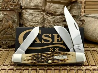 Case XX USA Peachseed Jig AMBER Bone 10724 Large Stockman Pocket Knife