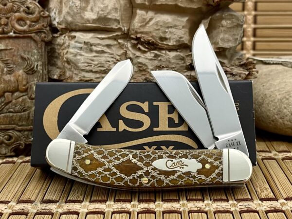 Case XX USA Antique Bone Gold Edition Magicians Rattlesnake & Barbed Wire Sowbelly Knife