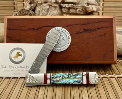 Case XX Wild Horse Custom Abalone & Bloody Jasper Damascus Razor Barlow Knife #1 - Image 4