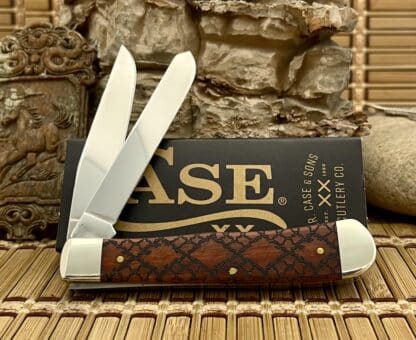 Case XX USA 2023 Chestnut Bone Rattlesnake Trapper Pocket Knife - Image 2