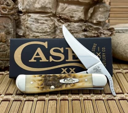 Case XX USA 2024 Peachseed Jig AMBER Bone 260 Stainless Russlock Pocket Knife