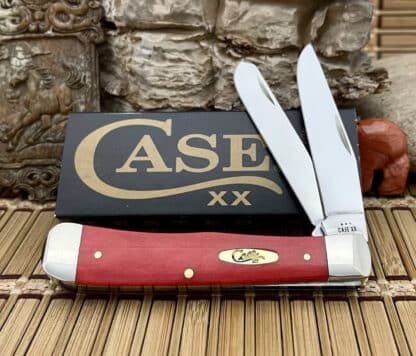 Case XX USA 2023 Smooth Dark Red Bone 10760 Trapper Pocket Knife