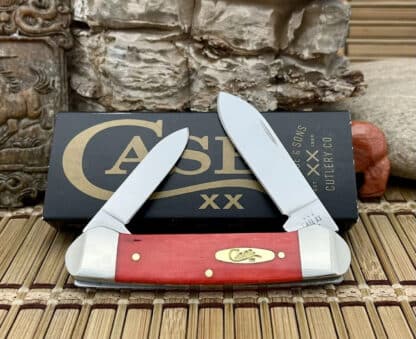 Case XX USA 2023 Smooth Dark Red Bone 10765 Canoe Pocket Knife