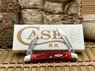 Case XX USA Peachseed Dark Red Bone 31949 Carbon Small Congress Knife