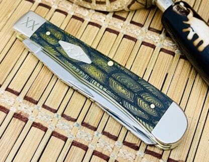 Case XX USA 2024 Tortoise Shell Olive Bone 1/500 Trapper Pocket Knife NEW - Image 2