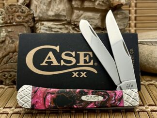 Case XX USA Beautiful Custom Black Salmon Engraved Trapper Pocket Knife