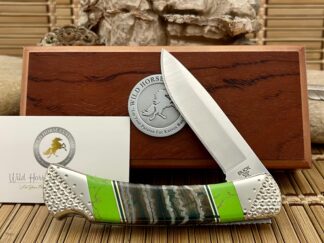 Buck 110 USA – Wild Horse Custom Green Mammoth Tooth & Gaspeite Knife