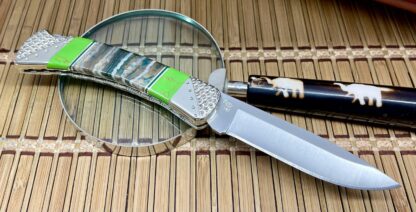 Buck 110 USA – Wild Horse Custom Green Mammoth Tooth & Gaspeite Knife #1/1 - Image 6