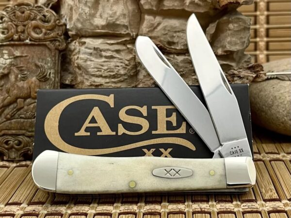 Case XX USA 2024 Smooth Natural Bone 13310 XX Oval Trapper Knife