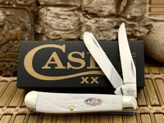 Case XX USA 2024 Rough White 14101 Stars & Stripes Mini Trapper  Knife