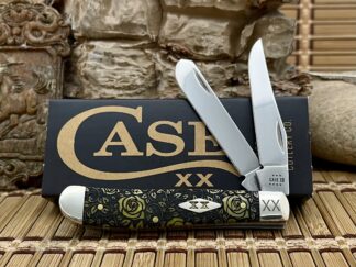 Case XX USA 2023 Yellow Bone ROSES Edition 1/500 Mini Trapper Pocket Knife