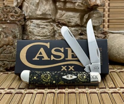 Case XX USA 2023 Yellow Bone ROSES Edition 1/500 Mini Trapper Pocket Knife