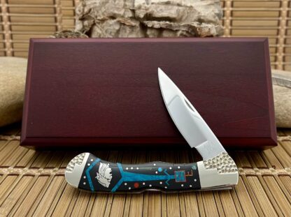 Buck 532 RARE David Yellowhorse Black Jett & Opal Navajo Spirit Talker Bucklock Knife