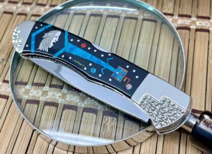 Buck 532 RARE David Yellowhorse Black Jett & Opal Navajo Spirit Talker Bucklock Knife - Image 7