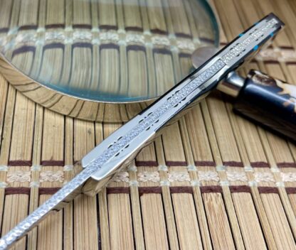 Buck 532 RARE David Yellowhorse Black Jett & Opal Navajo Spirit Talker Bucklock Knife - Image 4