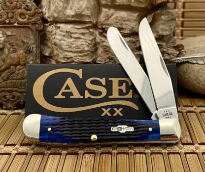 Case XX USA Rogers Corn Cob Blue Bone 2800 Stainless Trapper Pocket Knife