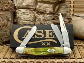 Case XX USA 2024 Hand-Fired Lime Green Barnboard Bone Medium Stockman Knife