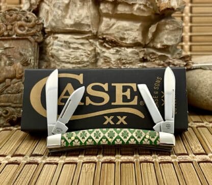 Case XX USA Green Bone Gold Edition Lucky Clover Small Congress Pocket Knife - Image 2